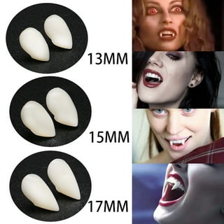 Vampire Teeth Fangs Glow in The Dark Plastic Fake Vampire Teeth Kids 2Pcs  Sharp TeethHalloween Decorative Luminous Dentures