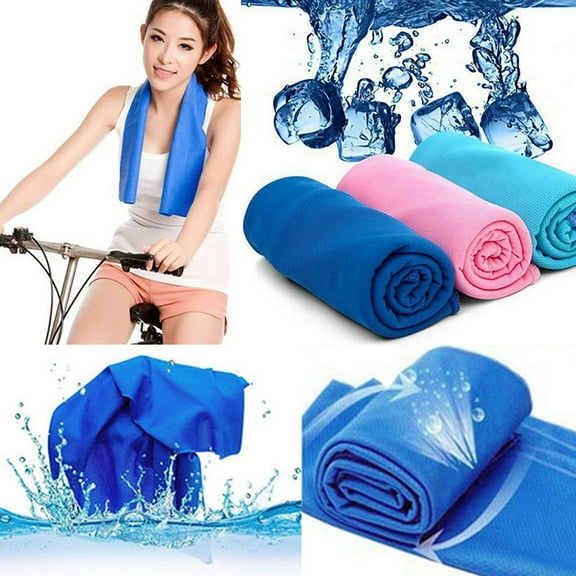 Walbest 35.4" x 11.8" Magic Quick Cooling Towel, Chill Ice Sports Towel Neck Headband Bandana Scarf for Instant Relief Stay Cool with Cold Microfiber Cloth for Yoga, Gym Fitness&Summer Outdoor Work