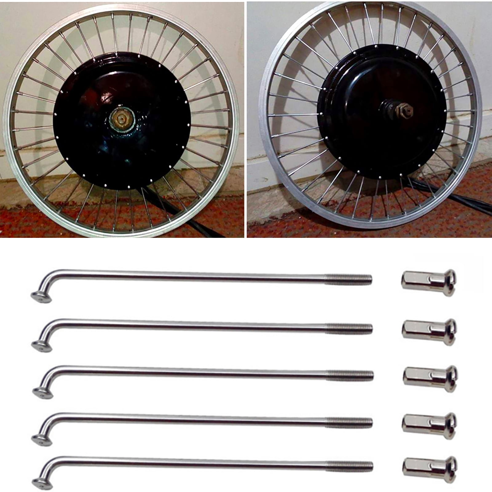 Walbest 36Pcs 2.5mm Thick Bike Spokes, Long Lasting Lightweight