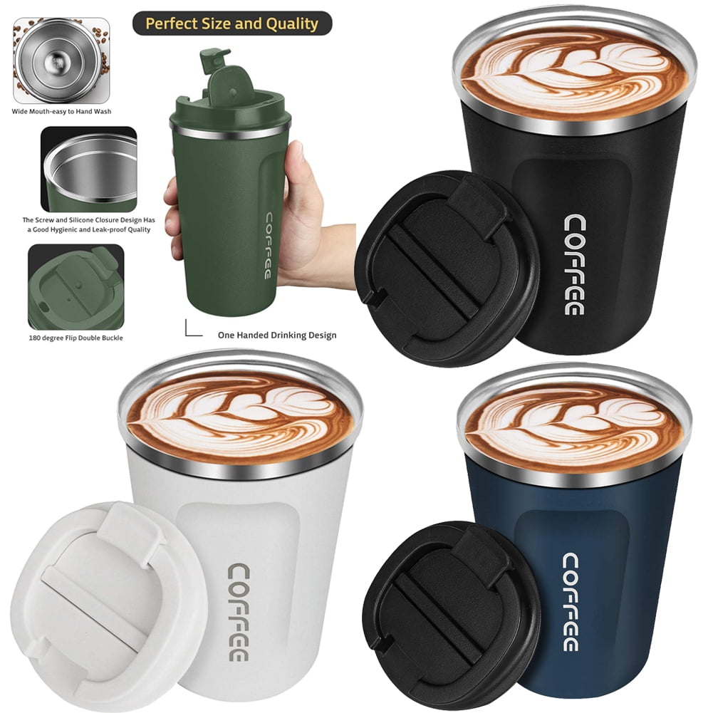 Walbest 380ML/510ML Stainless Steel Tumbler - Vacuum Insulated Coffee  Travel Mug Spill Proof with Lid - Coffee Cup for Keep Hot/Ice Coffee, Tea  and Beer - Walmart.com