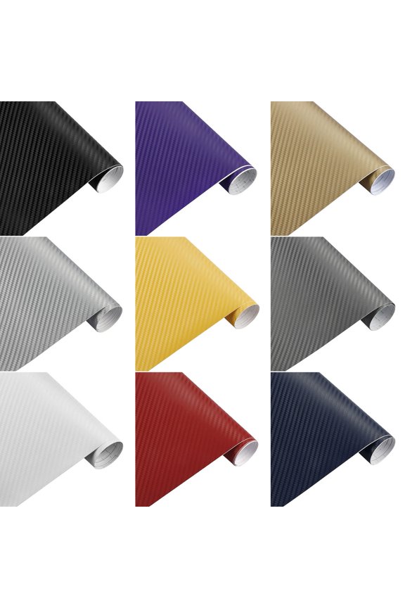 3D Carbon Fiber Vinyl Car DIY Wrap Sheet Roll Film Sticker Decal - Black Color 200X50cm/78.7" x 19.7"