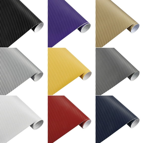 Walbest 3D Carbon Fiber Vinyl Car DIY Wrap Sheet Roll Film Sticker Decal - Silver Color 200X50cm/78.7" x 19.7"