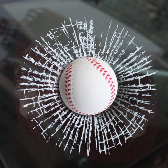 Walbest 3D Simulation Baseball Break Glass Car Window Sticker