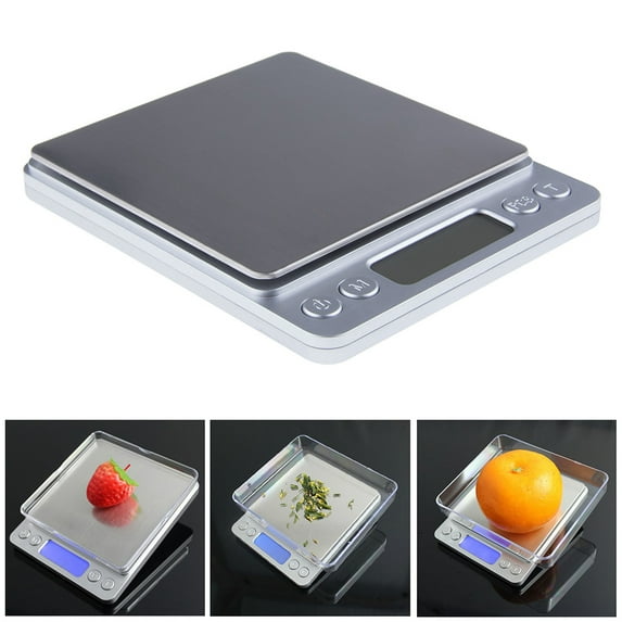 Walbest 3kg/0.1g 500g/0.01g Stainless Steel Digital LCD Kitchen Jewelry Electronic Scale