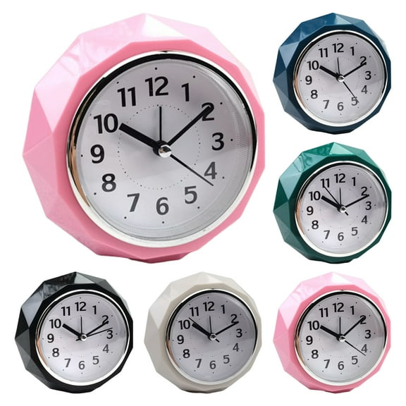 Walbest 4.53 Inch Plastic Precise Desk Clock Silent Night Light Non Ticking Table Music Alarm Clock (Not Included Batteries)