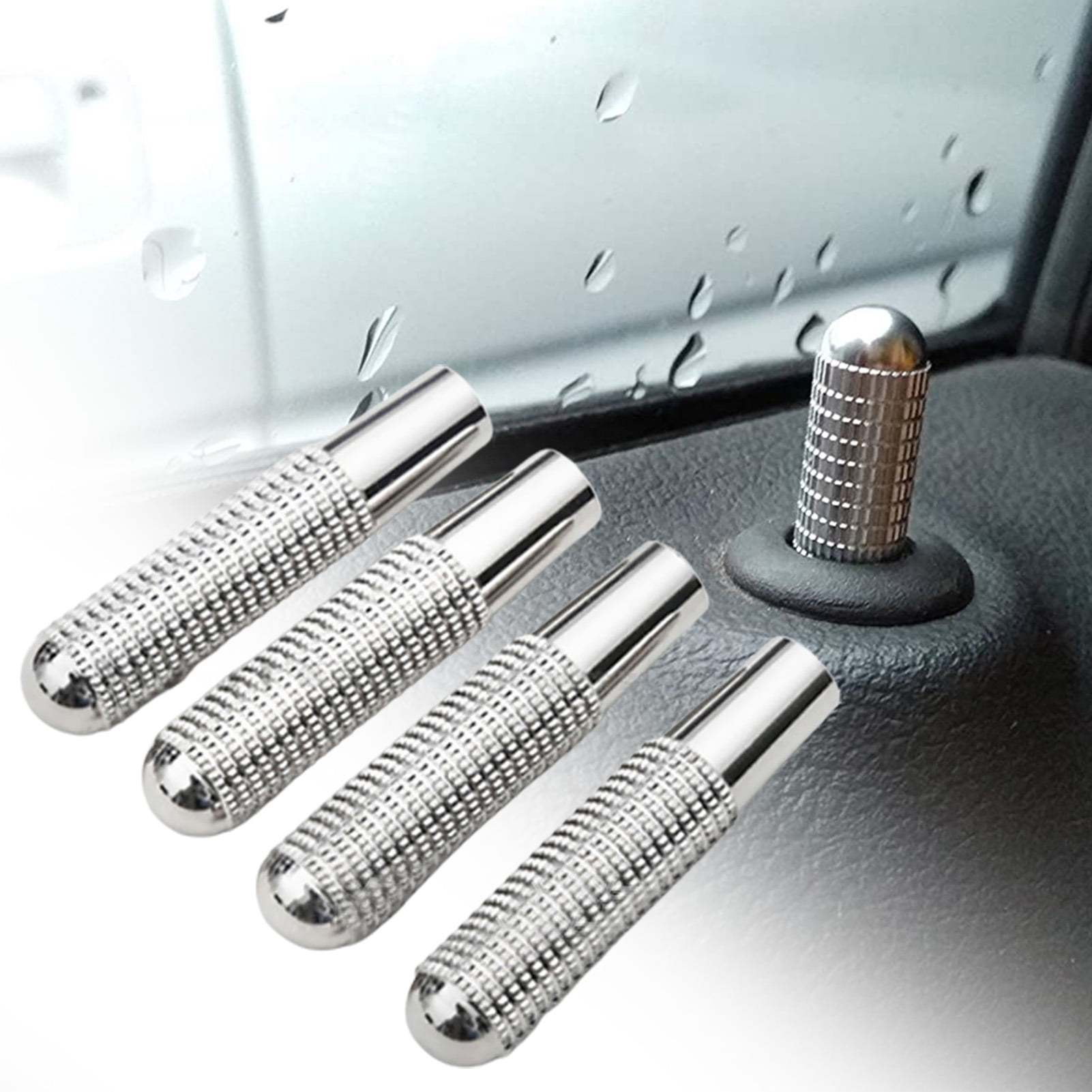 Walbest 4 Pcs Car Door Lock Pins Car Interior Door Lock Knobs Durable Pull Pins Aluminium Knob Trim for Mercedes Benz C Class E Class GLC GLE Vito