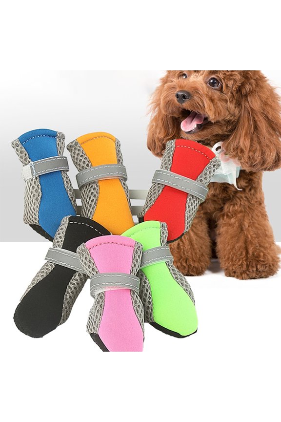 4PCS/Set Dog Booties Breathable Dog Shoes for Outdoor, Boots for Small Medium Large Dogs