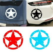 Walbest 5.9 Star Car Sticker Decal for Car Hood Auto Five-Pointed Star Graphics Sticker for SUV Off-Road Vehicles Car Body Side Door Trunk Universal Waterproof Vinyl Car Sticker White