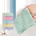 thumbnail image 1 of Walbest 5 Pcs Cleaning Towels Non-Scratch Highly Absorbent Cotton Dishcloths Plaid Print Reusable Home Restaurant Hotel Dish Rag Hands And Face Quick-Drying Bath Towel, 1 of 1