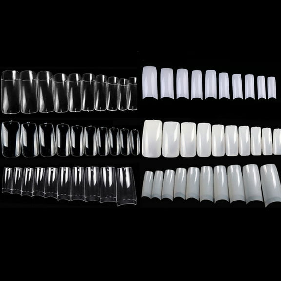Walbest 500Pcs Clear White Natural French False Fake Acrylic Nail Art Tips UV Gel DIY