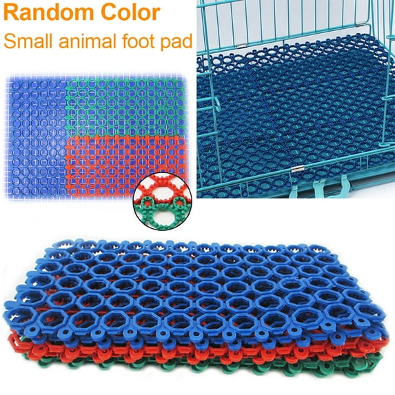 Walbest 5PCS Cool Bed Mats for Pets, Skidproof Splicing Foot Pad Cage Floor Mesh Mats for Small Animals Hamster Rabbit