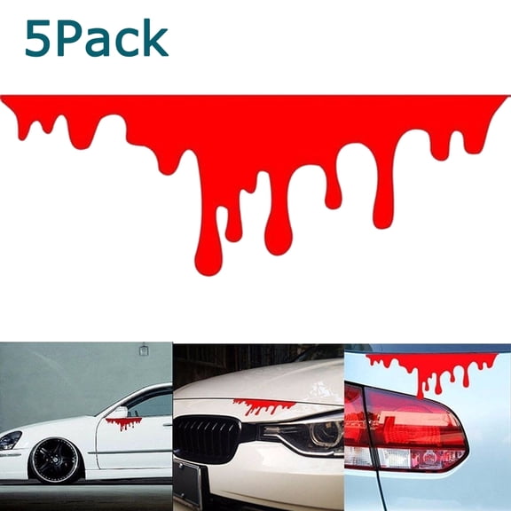 Walbest 5Pack Universal Car Auto Sticker 7.48"x3.15" Reflective Unique Red Creative Car Decals for Cars