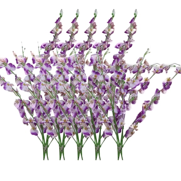 FOULEZRE 5Pcs Artificial Orchid Flowers Garden DIY Decor, Simulation Oncidium Phalaenopsis Party Wedding Holiday Home Decoration Flowers