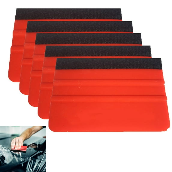 Walbest 5Pcs Felt Edge Squeegee Car Wrapping Tool Kits, 4.21 Inch Felt Squeegee Applicator Tool for Car Vinyl Wrap, Window Tint, Wallpaper, Decal Sticker Installation