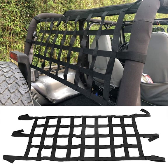Walbest 62.99" x 25.59" Car Auto Roof Rear Cargo Luggage Mesh Storage Elastic Net Holder Hammock for Wrangler