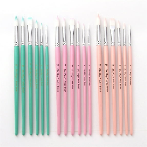 Walbest 6Pcs/Set Reusable Watercolor Paint Brush Strong Water Absorption Nylon Water Ink Professional Drawing Brush Set Crafts Supplies