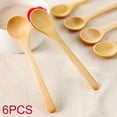 thumbnail image 1 of Walbest 6Pcs Wooden Spoon Mini Size Multi-purpose, Honey Teaspoon Seasoning Coffee Tea Sugar Salt Jam Spoons, Rounded Spoon Mouth Kitchen Wooden Spoon for Porridge, 1 of 7