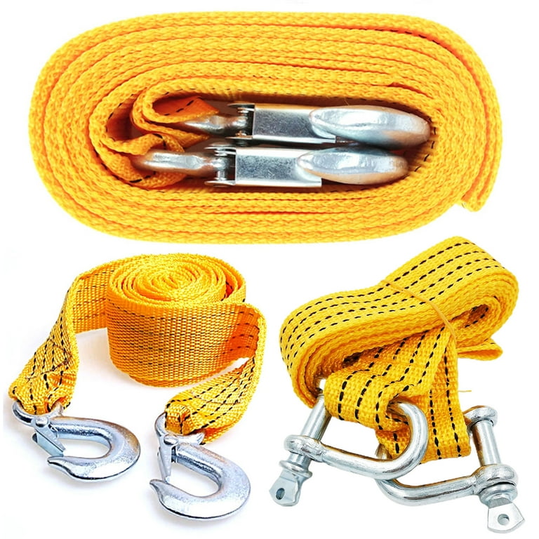 Walbest 9.84 FT Heavy Duty Tow Strap with Safety Hooks, 6600 LB