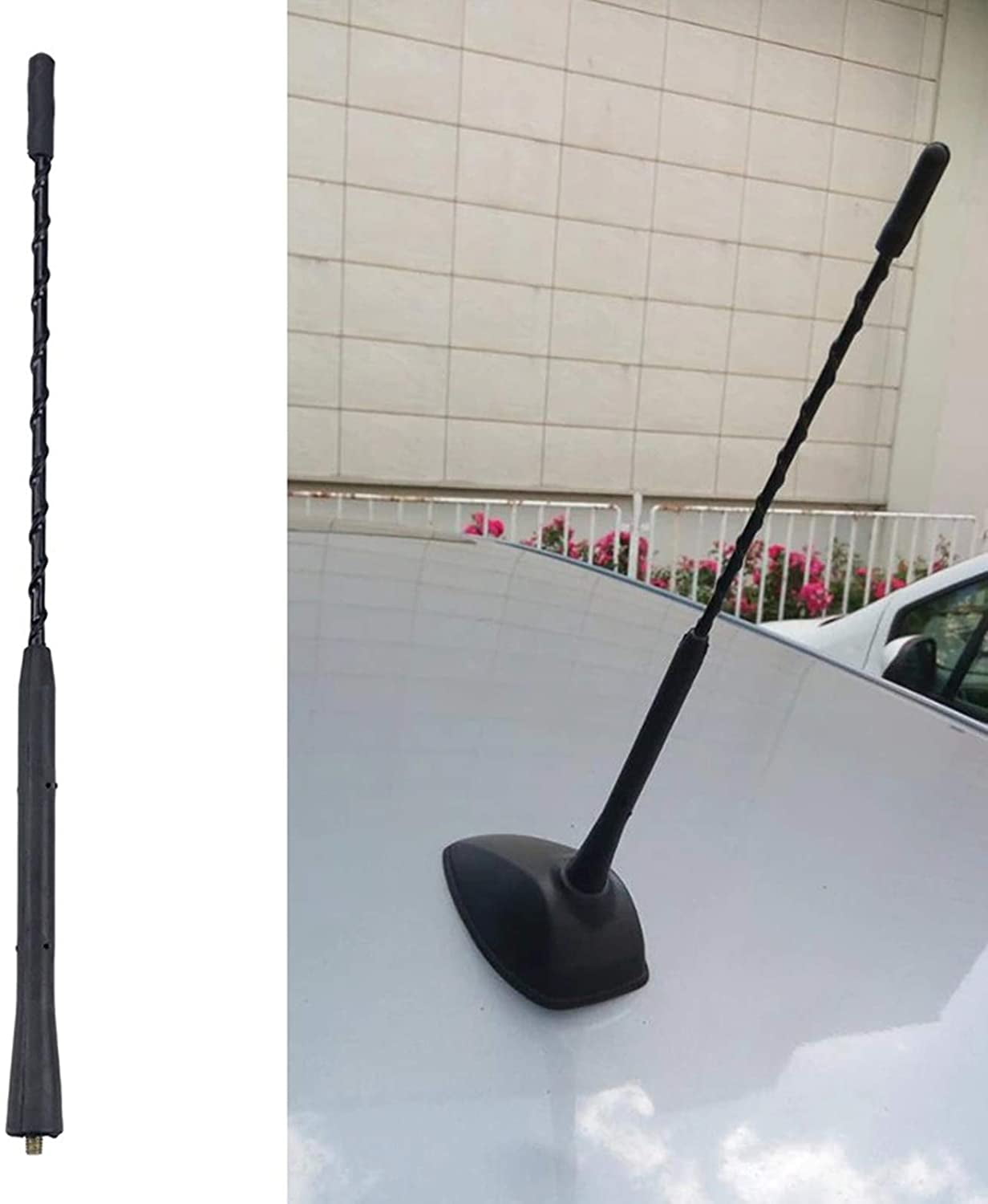 Walbest 16 Inch Universal Car Roof Mast Whip Antenna Enhanced Signal Stereo Radio FM AM Signal Aerial Amplified Antenna