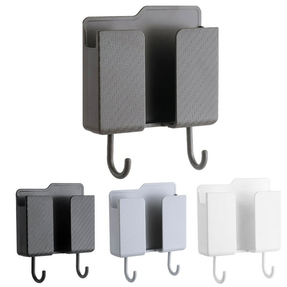 Walbest ABS Wall-mounted TV Air Conditioner Remote Control Storage Box, Hole-free Rack Hook Wall Rack Bedside Mobile Phone Storage Case