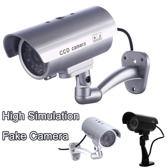 Walbest Adjustable Angle Battery Powered Dummy Simulation Surveillance Fake Security Camera CCTV Dummy Camera Indoor/Outdoor Use with Flashing Red LED Light(Batteries Not Included)