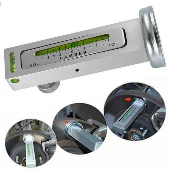 Walbest Adjustable Magnetic Gauge Tool Camber Castor Strut Wheel Alignment Tool for Truck Car RV Tire Repair, Ingenious Design, Practical (Circular end Mounting)