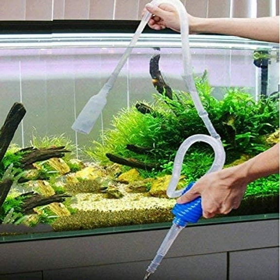 Walbest Aquarium Cleaner Siphon Pump Fish Tank Gravel Sand Cleaner with Long Nozzle with Water Flow Controller