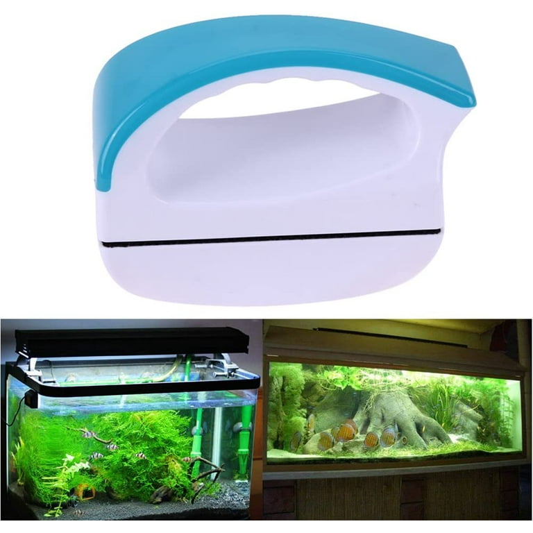 Walbest Aquarium Window Cleaning Magnetic Double Side Glass Wiper Brush  Aquarium Fish Tank Glass Cleaner Floating Clean (S)