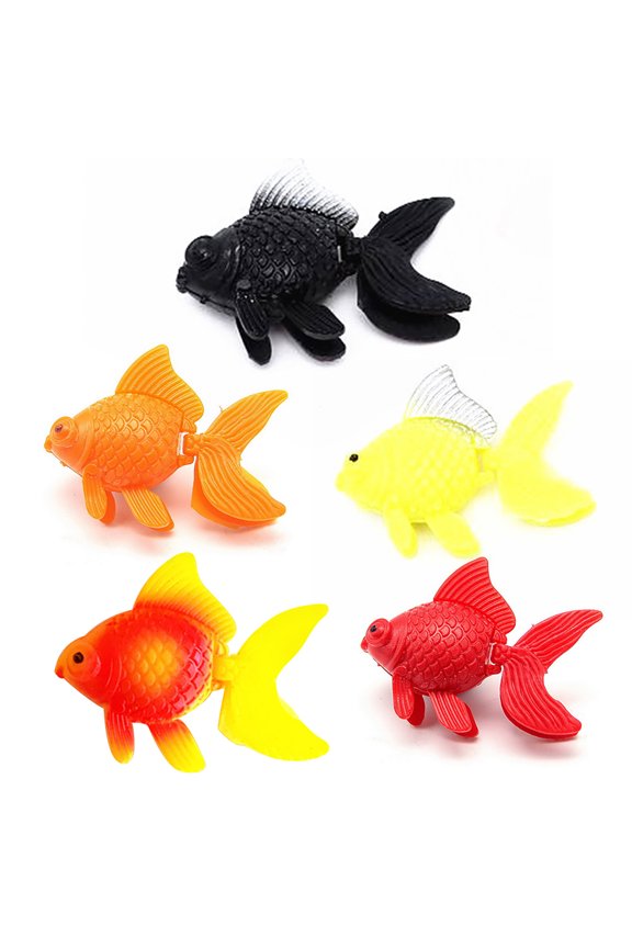Artificial Aquarium Fishes Plastic Fish Realistic Artificial Moving Floating Colorful Goldfish Fake Fish Decoration Ornament for Aquarium Fish Tank (Orange)