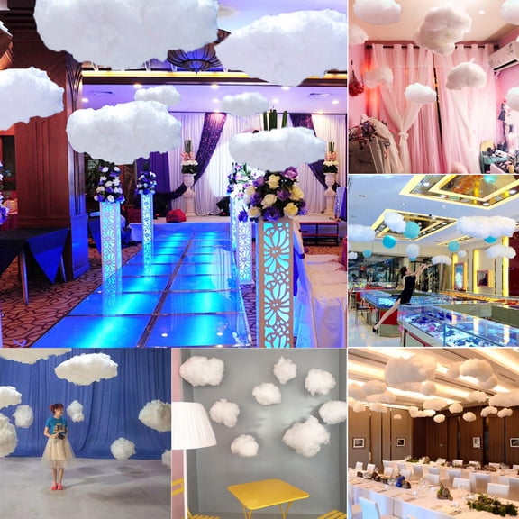 Walbest Artificial Cloud Shape Prop 3D Cloud Room DIY Hanging Ornament, Imitation Cotton Cloud Decoration Xmas Art Stage Wedding Party Stage Show Decor