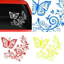 Walbest Auto Car Vehicle Body Window Butterfly Flower Reflective Decals Sticker Decor Universal