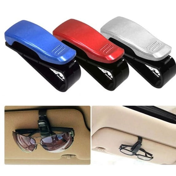 Walbest Auto Car Vehicle Sun Visor Clip Holder for Sunglasses, Glasses Holder Clip Hanger Eyeglasses Mount Ticket Card Clip Car Accessories,Blue