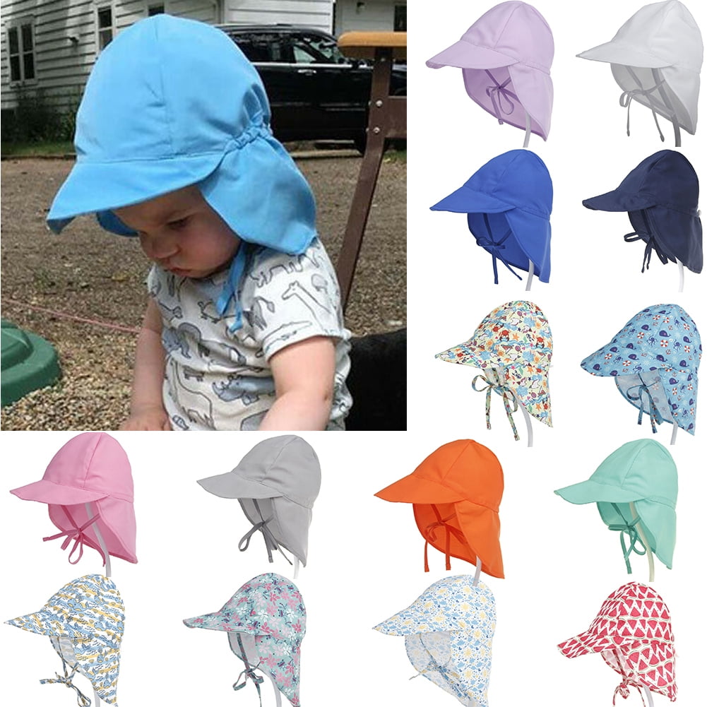 Walbest Baby Boys Girls Sun Hat Neck Ear Cover Cap, Summer Toddler  Adjustable Sun Protection Beach Flap Hat with Wide Brim