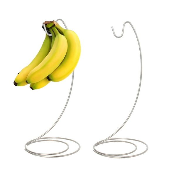 Walbest Banana Holder Tree Stand Hook Fruit Rack Rust-proof Banana Ripening Rack Convenient Space-Saving Kitchen Fruit Organizer