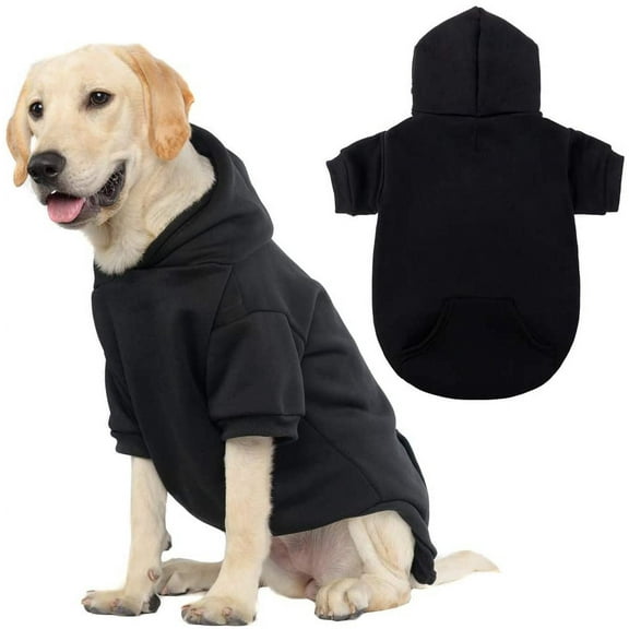 Walbest Basic Dog Hoodie, Soft and Warm Dog Hoodie Sweater with Leash Hole and Pocket, Dog Winter Coat, Cold Weather Clothes for XL-5XL Dogs