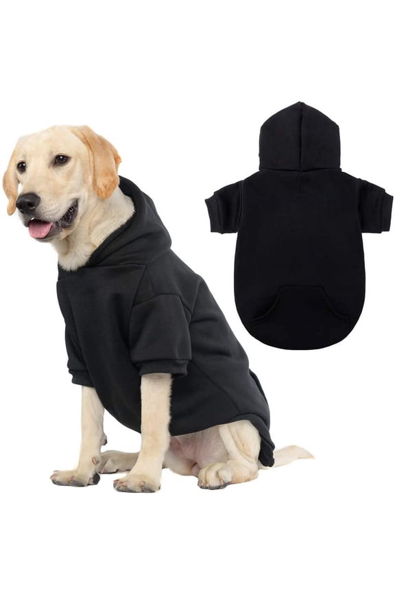Basic Dog Hoodie, Soft and Warm Dog Hoodie Sweater with Leash Hole and Pocket, Dog Winter Coat, Cold Weather Clothes for XL-5XL Dogs