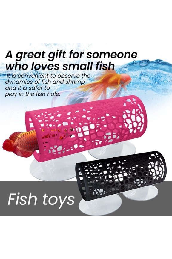 Betta Fish Tunnel Hollow Fish Hideout Cave Resting Tube Betta Hammock Fish Tank Accessory Aquarium Decor for Small Fish Shrimp Reptiles