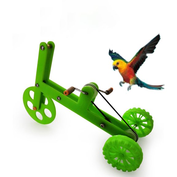 Walbest Bird Intelligence Training Toy,Parrot Puzzle Bicycle Toy for Small Medium Bird,Parrot Educational Table Top Trick Prop Toy,Bird Foot Talon Toy for African Grey Cockatoo Eclectus Conures