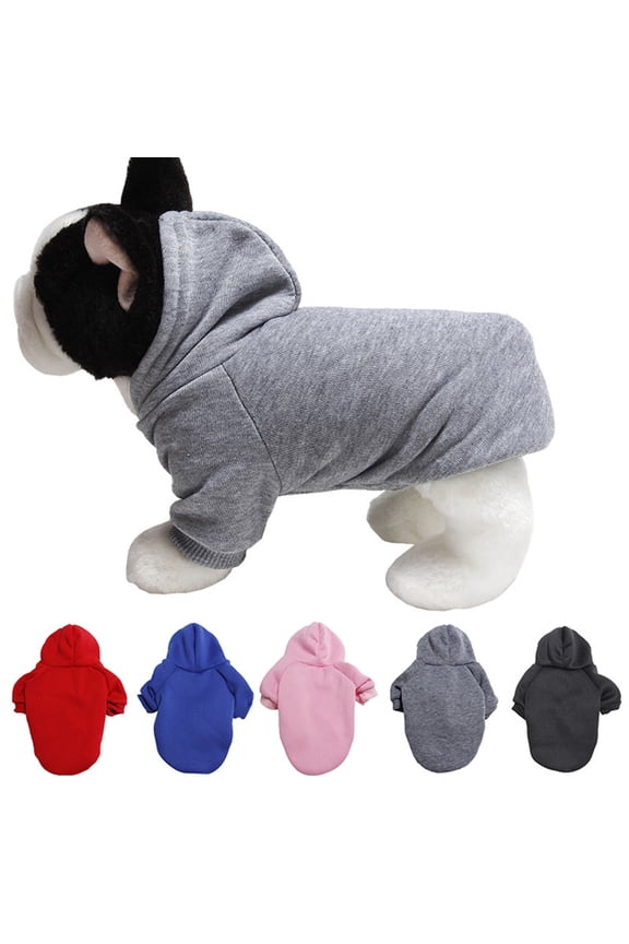 Blank Basic Dog Hoodie Sweatshirts Winter Warm Dog Clothes for Small Dogs Chihuahua Coat Clothing Puppy Cat Custume (Dark Blue, S)