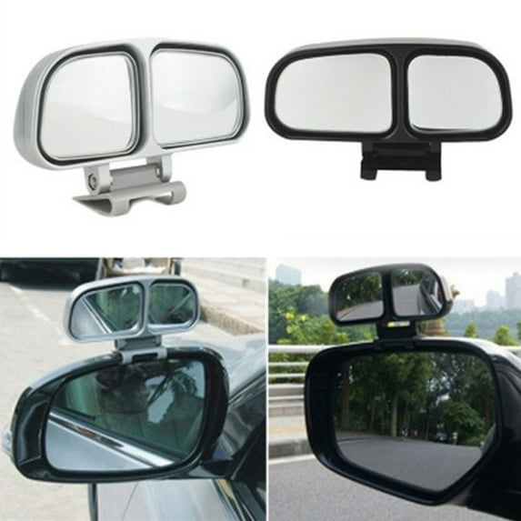 Walbest Blind Spot Mirror, Adjustable Rear View Wide Angle, Clip on Black Rectangle for Car SUVs Truck Motorcycle (Black Left)