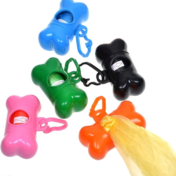 Walbest Bone Shaped Pet Waste Disposal Dog Poop Bags Dispenser, Orange