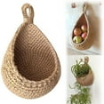 thumbnail image 1 of Walbest Braid Fabric Hanging Basket Wall Planter - Wall Mount Small Hanging Planter, Teardrop Shape Hanging Basket for Plants Succulent Wall Decor, Hanging Herb Pot Holder for in/Outdoor, 1 of 7