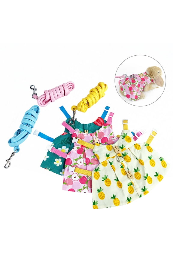 Bunny Rabbit Harness and Leash, Rabbits Clothes for Bunny Guinea Pig Harness Vest and Leash for Rabbit Ferret Guinea Pig Bunny Hamster