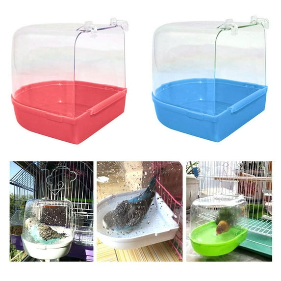 Walbest Caged Bird Bath - Bird Cage Parrot Supplies Bathing Tub for Small Brids Canary Budgies Parrot (Green)
