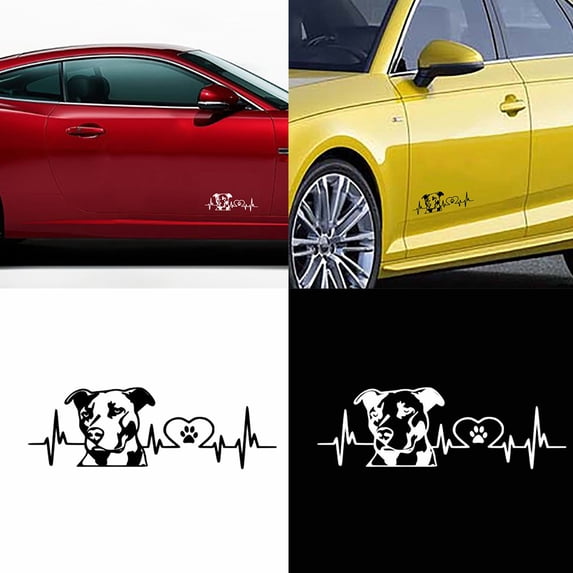 Walbest Car Auto Personality Pitbull Love Pattern Decal Car Sticker Decoration Universal