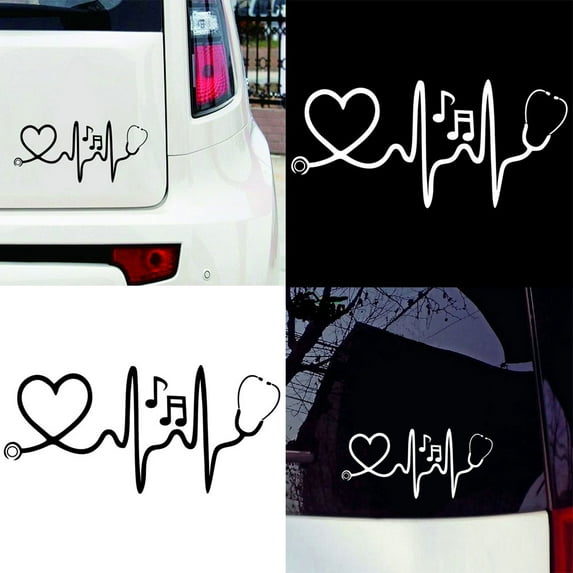Walbest Car Auto Stethoscope Music Notes Reflective Decorative Stickers Decals