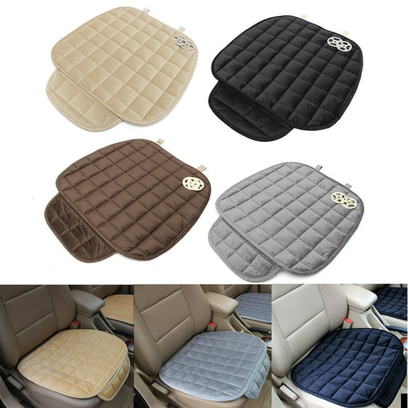 Walbest Car Front Seat Cover Pad Mat Cushion Universal Fit Breathable Blanket Nonslip Auto Truck Office Plush Square (Beige)