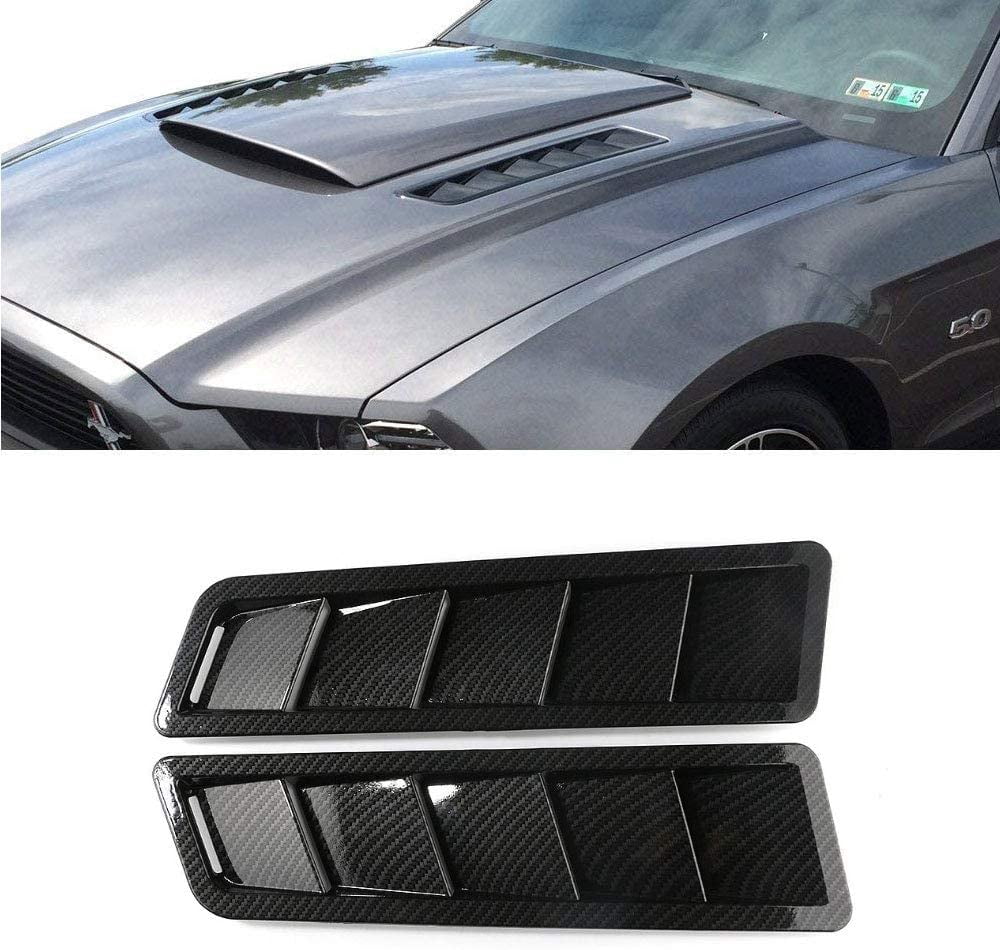 Black Car Hood Vent Scoop Air Flow Intake Louvers Cooling Bonnet