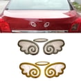 thumbnail image 1 of Walbest Car Sticker - Cute 3D Angel Wings Silver Sticker Vehicle Body Logo Decal Decoration, 1 of 7