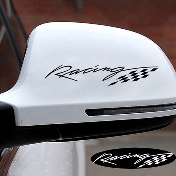 Walbest Car Sticker - Racing Letter Flag Reflective Auto Motorcycle Decorative Decal Universal